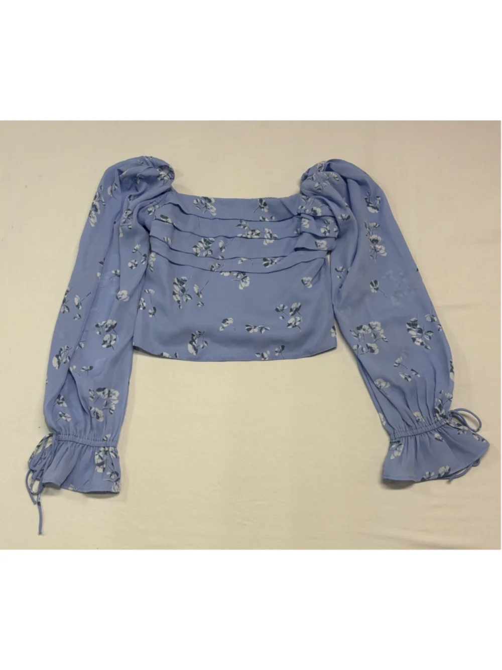 Women's Abercrombie & Fitch Pleated Square Neck Floral Blouse - XS